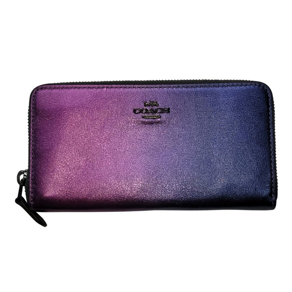 Coach Gradiant Ziparound Long Wallet (Ombre Purple Blue)